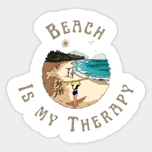 Beach is My Therapy Sticker